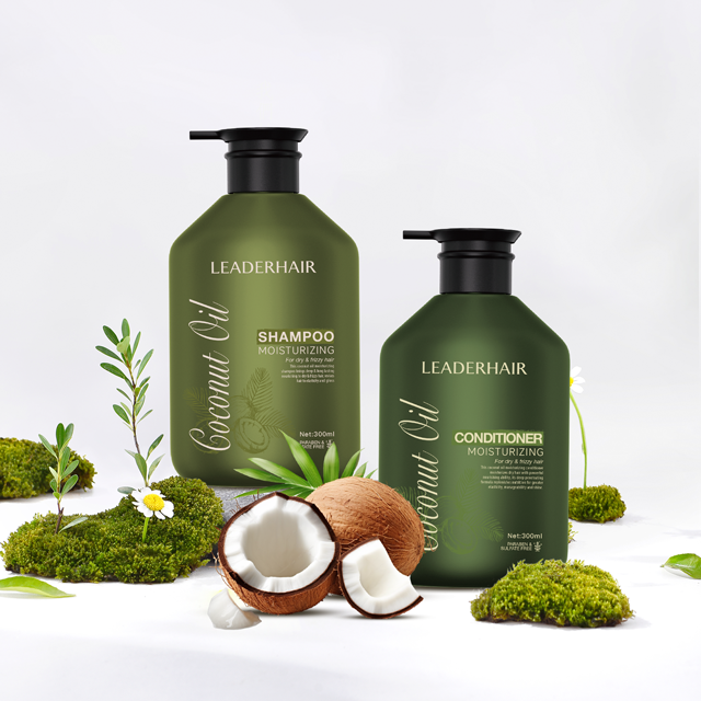 LEADERHAIR Champú hidratante sin sulfatos ni parabenos con aceite de coco