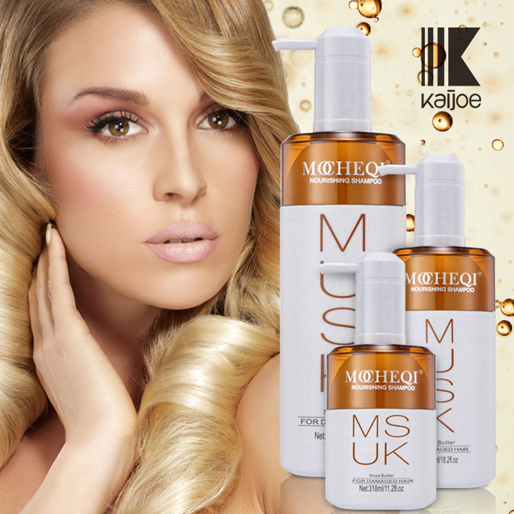 MOCHEQI Etiqueta Privada aceite de argán orgánico champú hidratante sin sulfato reparación nutritiva antiencrespamiento para cabello seco y dañado 