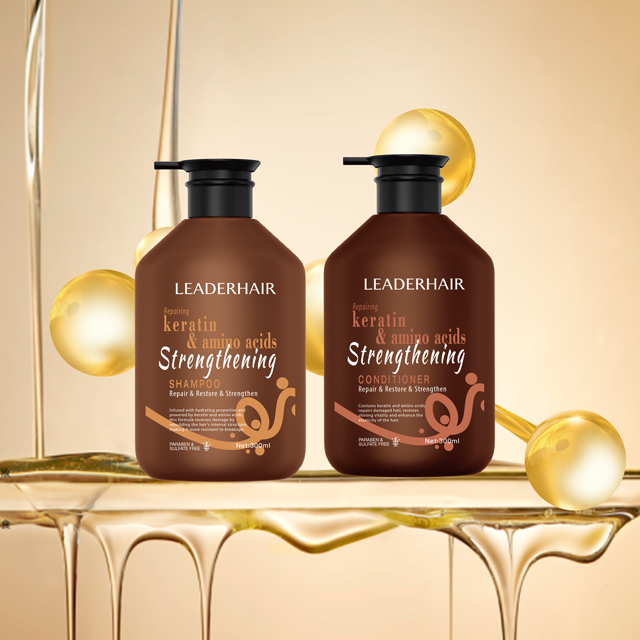 LEADERHAIR Champú reparador de queratina y aminoácidos, sin sulfatos, sin parabenos