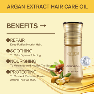MOCHEQI Private Label Salon Aceite de argán Cuidado del cabello Aceite hidratante reparador nutritivo antiencrespamiento para cabello seco y todo tipo de cabello