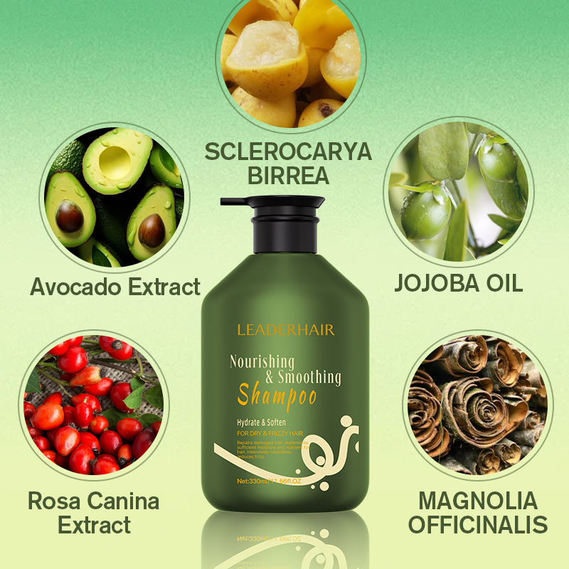  LEADERHAIR Champú de aguacate orgánico Producto hidratante para el cuidado del cabello que potencia el brillo