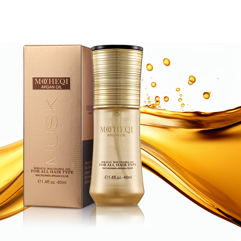 MOCHEQI Private Label Salon Aceite de argán Cuidado del cabello Aceite hidratante reparador nutritivo antiencrespamiento para cabello seco y todo tipo de cabello