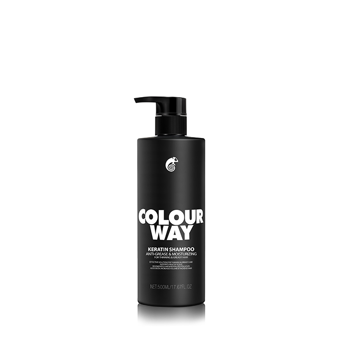 Champú antigrasa e hidratante con queratina COLOURWAY para cabello graso