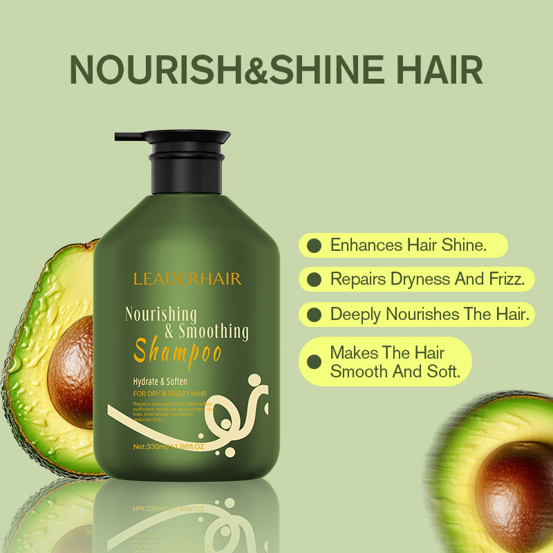  LEADERHAIR Champú de aguacate orgánico Producto hidratante para el cuidado del cabello que potencia el brillo