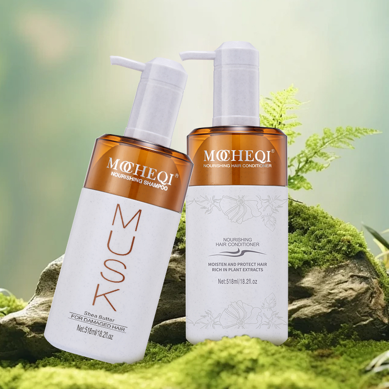 MOCHEQI, etiqueta privada, champú y acondicionador para el cuidado del cabello suavizante, nutritivo, orgánico Natural, para uso en salón