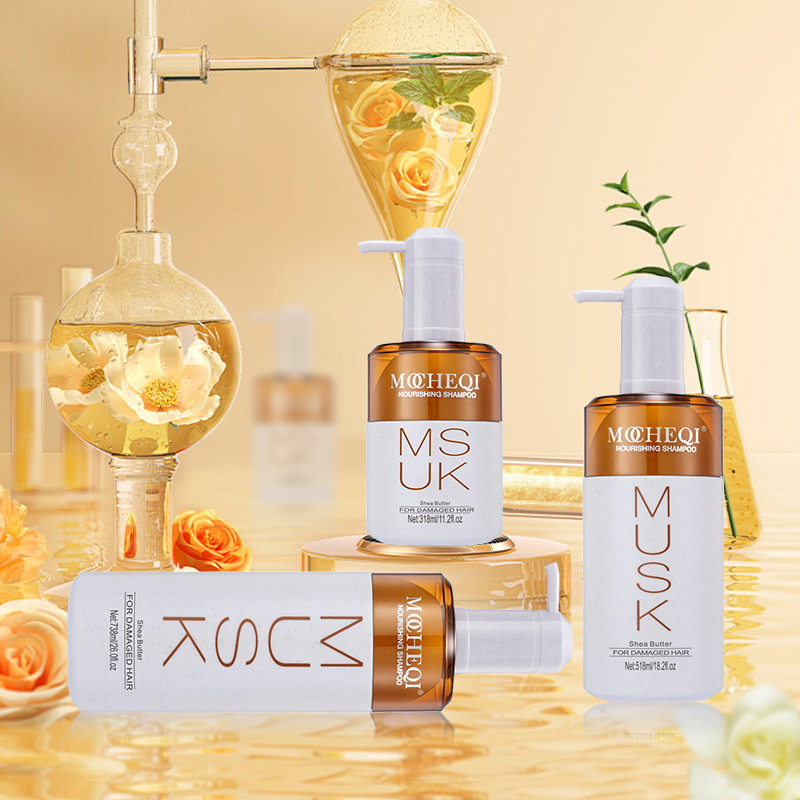 MOCHEQI Etiqueta Privada aceite de argán orgánico champú hidratante sin sulfato reparación nutritiva antiencrespamiento para cabello seco y dañado 